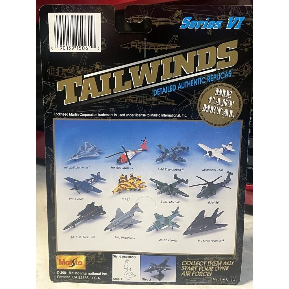 2001 Maisto Tailwinds Series VI SR-71 Blackbird Diecast Plane New Sealed